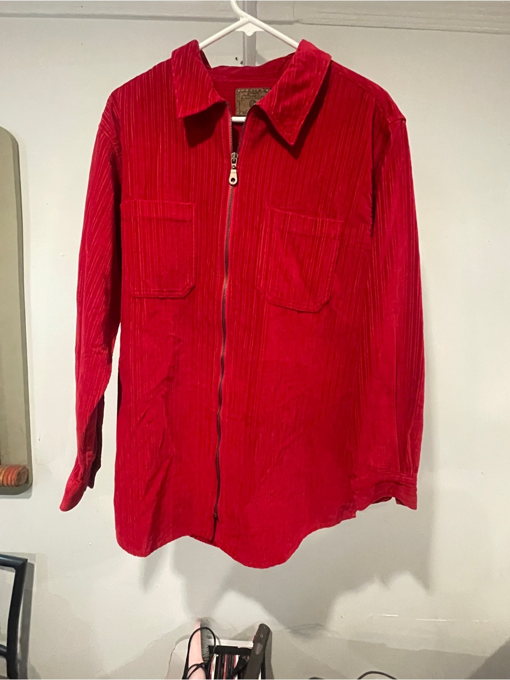 St. John's Bay Red Corduroy Zip-Front Utility Jacket